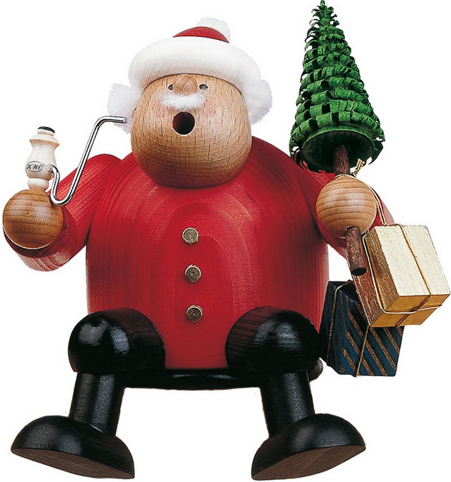 KWO Kunstgewerbe-Werkstätten Olbernhau GmbH Dekofigur KWO - Räuchermann Kantenhocker Weihnachtsmann, Holzkunst, 15cm von KWO Kunstgewerbe-Werkstätten Olbernhau GmbH