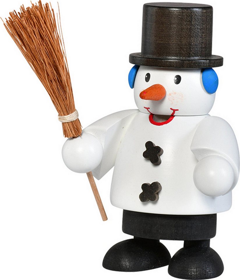 KWO Kunstgewerbe-Werkstätten Olbernhau GmbH Dekofigur KWO - Räuchermann Schneemann, mini, Holzkunst, 10cm von KWO Kunstgewerbe-Werkstätten Olbernhau GmbH