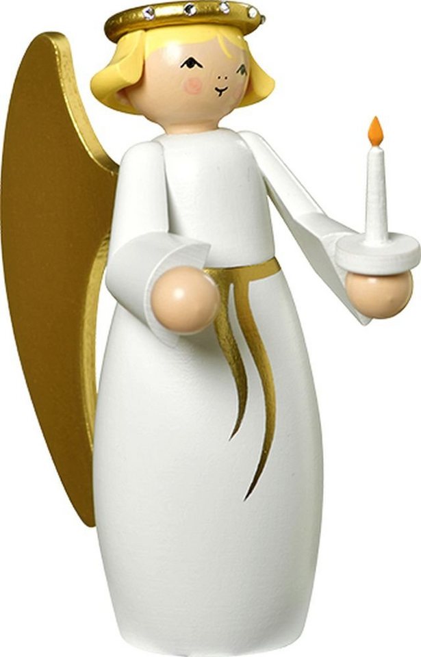 KWO Kunstgewerbe-Werkstätten Olbernhau GmbH Engelfigur Weihnachtsfigur Engel mit Kerze BxHxT 5x10x8cm NEU von KWO Kunstgewerbe-Werkstätten Olbernhau GmbH