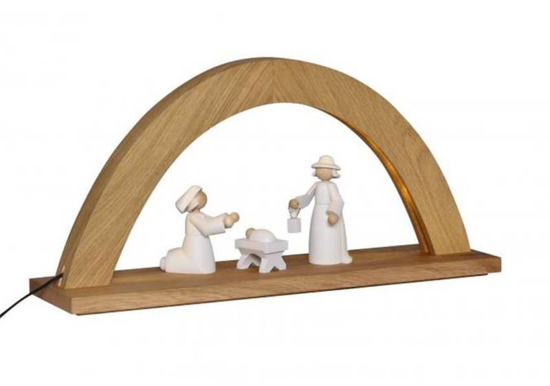 KWO Kunstgewerbe-Werkstätten Olbernhau GmbH Lichterbogen Fensterdekoration Schwibbogen Eiche mit Christi Geburt BxTxH= von KWO Kunstgewerbe-Werkstätten Olbernhau GmbH