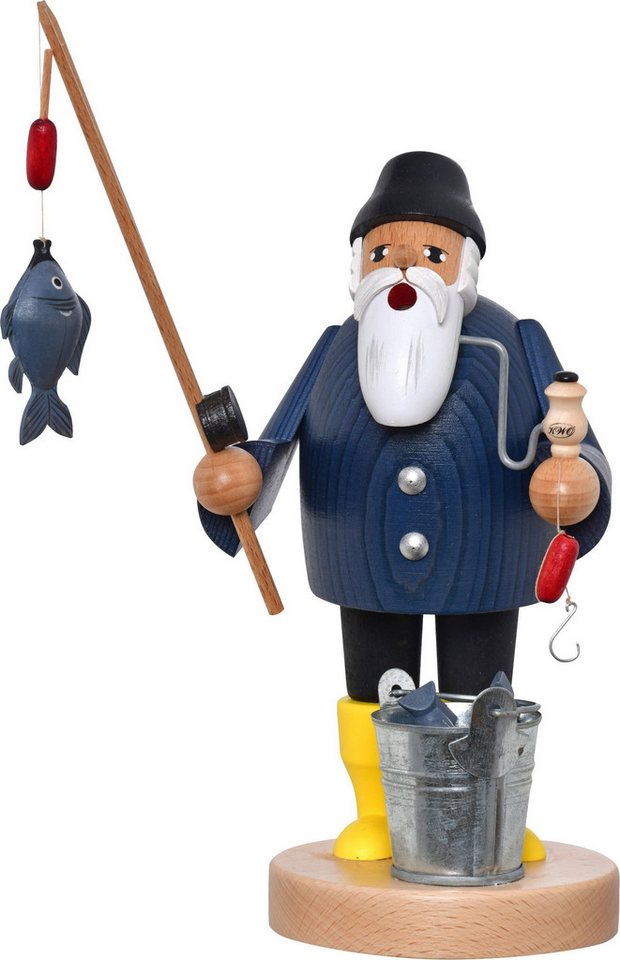 KWO Kunstgewerbe-Werkstätten Olbernhau GmbH Räuchermännchen Räuchermann Angler BxHxT 13x23x12cm NEU von KWO Kunstgewerbe-Werkstätten Olbernhau GmbH