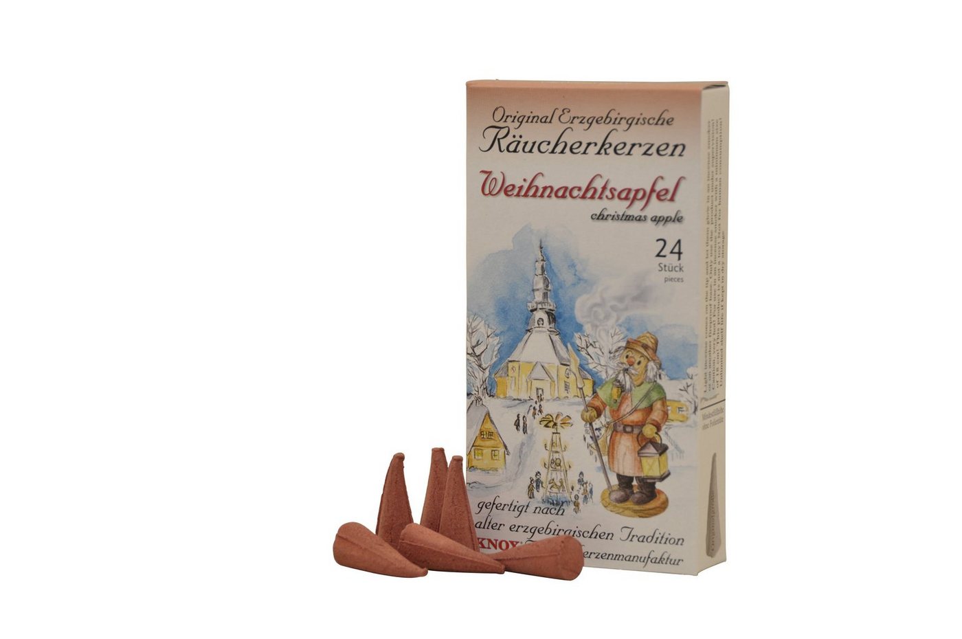 KWO Kunstgewerbe-Werkstätten Olbernhau GmbH Räuchermännchen Zubehör Räucherkerzen Weihnachtsapfel BxTxH= 6,5x2x12,5cm NEU von KWO Kunstgewerbe-Werkstätten Olbernhau GmbH