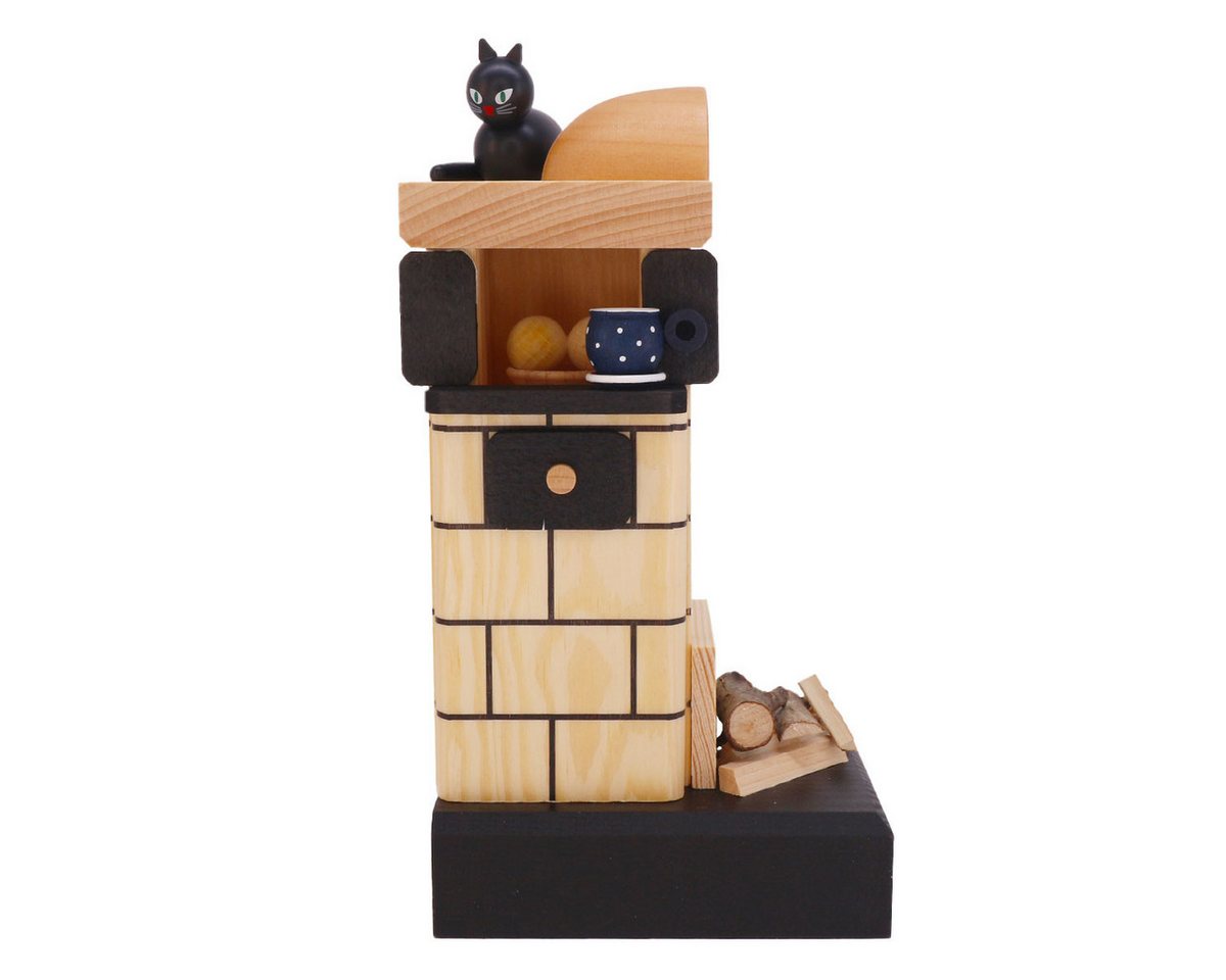 KWO Kunstgewerbe Werkstätten Räuchermännchen KWO Räucherfigur Kachelofen mit Holz natur, Hergestellt im Erzgebirge - Made in Germany von KWO Kunstgewerbe Werkstätten