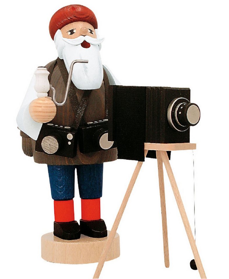 KWO Kunstgewerbe Werkstätten Räuchermännchen KWO Räuchermann Fotograf, Handarbeit aus dem Erzgebirge von KWO Kunstgewerbe Werkstätten