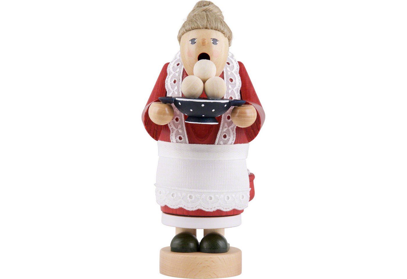 KWO Kunstgewerbe Werkstätten Räuchermännchen Oma mit Klößen (17cm) Räuchermann von KWO von KWO Kunstgewerbe Werkstätten