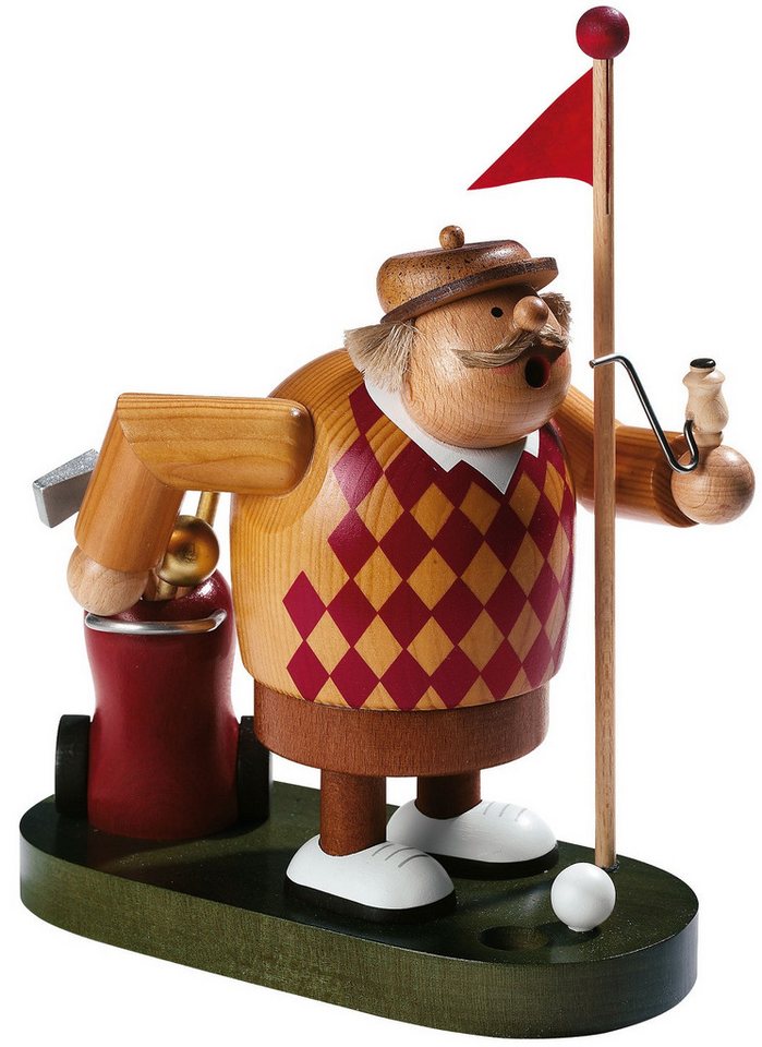 KWO Kunstgewerbe Werkstätten Räuchermännchen KWO Räuchermann Golfer, Handarbeit aus dem Erzgebirge von KWO Kunstgewerbe Werkstätten