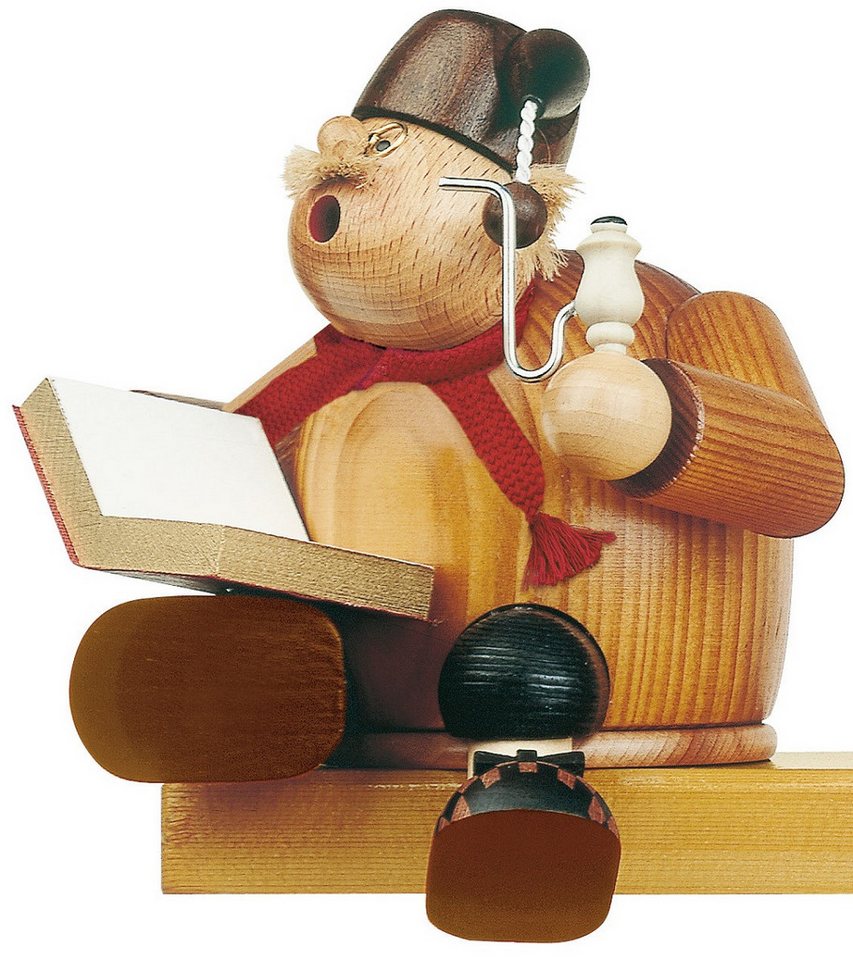 KWO Kunstgewerbe Werkstätten Räuchermännchen KWO Räuchermann Kantenhocker Geschichtenerzähler, Handarbeit aus dem Erzgebirge von KWO Kunstgewerbe Werkstätten