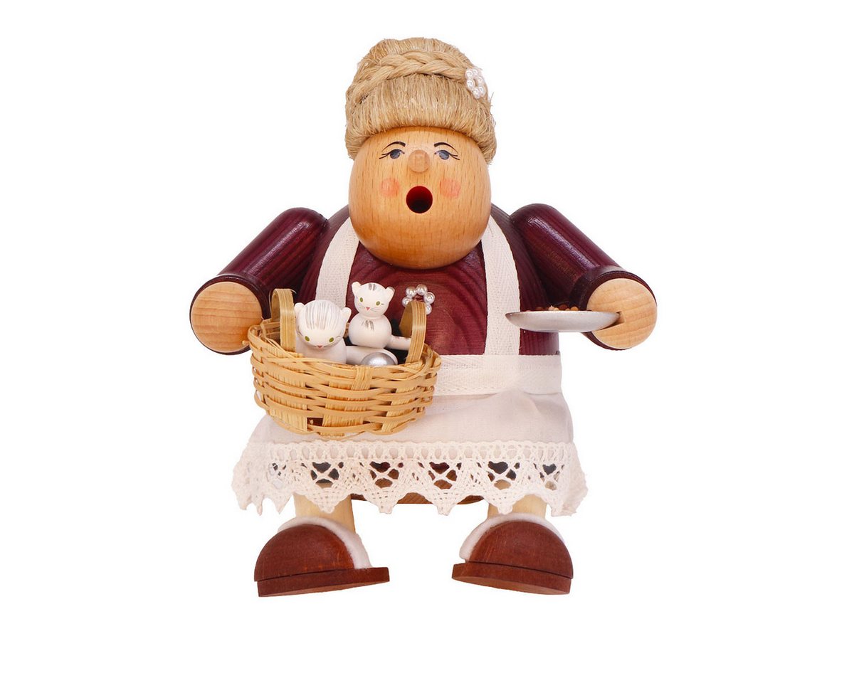 KWO Kunstgewerbe Werkstätten Räuchermännchen Räuchermann Kantenhocker Katzenoma, Hergestellt im Erzgebirge - Made in Germany von KWO Kunstgewerbe Werkstätten