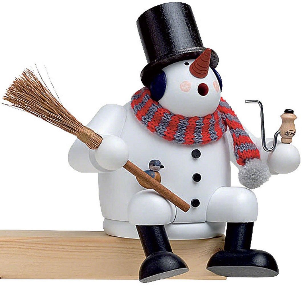 KWO Kunstgewerbe Werkstätten Räuchermännchen KWO Räuchermann Kantenhocker Schneemann, Handarbeit aus dem Erzgebirge von KWO Kunstgewerbe Werkstätten
