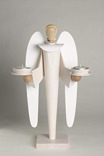 KWO Olbernhau Engel, weiß, 40 cm, Holz, Mehrfarbig von KWO Olbernhau