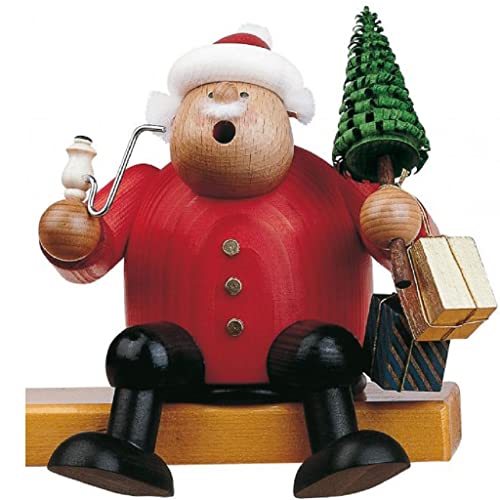 KWO Olbernhau 21559 Räuchermännchen Kantenhocker Weihnachtsmann, 15 cm von KWO Olbernhau