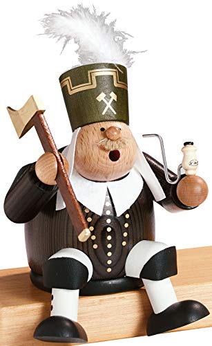 KWO Olbernhau 21602 Räuchermännchen Kantenhocker Bergmann, 18 cm von KWO