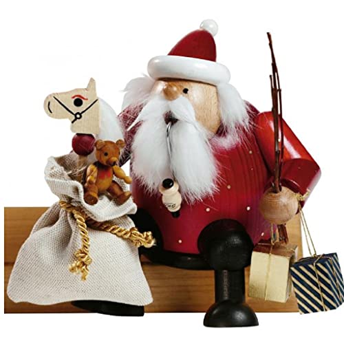 KWO Olbernhau 21608 Räuchermännchen Kantenhocker Weihnachtsmann, 16 cm von KWO Olbernhau