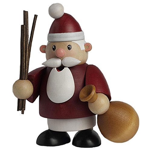 KWO Olbernhau Räuchermann Weihnachtsmann, Mini, 10 cm, Holz, Mehrfarbig, 10cm von KWO Olbernhau