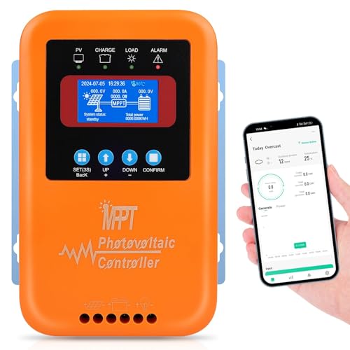 【100A Bluetooth WLAN MPPT Laderegler Solar 12V】KWODE Solar Laderegler 12V/24V/36V/48V Solar Ladegerät Controller Solarpanel Solarladeregler MPPT für Blei Säure,Gel,Phosphat,Terner,Lithium Batterien von KWODE