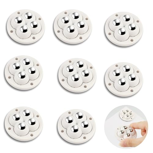 KWOKWEI 8 Stück Selbstklebende Kugelrollen, 360 Grad Kugelrollen Weiß Kugelrollen Möbelrollen, Mini-Schwenkrollen Mini-Universalrad für Mülleimer, Aufbewahrungsboxen, Kleinmöbel KWOKWEI 8 Stück Selbstklebende Kugelrollen, 360 Grad Kugelrollen Weiß Kugelrollen Möbelrollen, Mini-Schwenkrollen Mini-Universalrad für Mülleimer, Aufbewahrungsboxen, Kleinmöbel von KWOKWEI