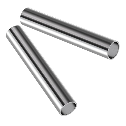 KWOKWEI Edelstahl Rundrohr Ø25mm(1") 2 Stück Konstruktionsrohr, Geschliffen V2A Länge 300mm, Rostfrei Geländer Rohr für Industrie Maschinenpark von KWOKWEI
