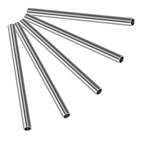 Ø10mm(3/8") Edelstahlrundrohr KWOKWEI 5 Stück Konstruktionsrohr, Geschliffen Edelstahl Rundrohr V2A Länge 300mm, Rostfrei Edelstahl Geländer Rohr Rundrohr für Industrie Maschinenpark von KWOKWEI