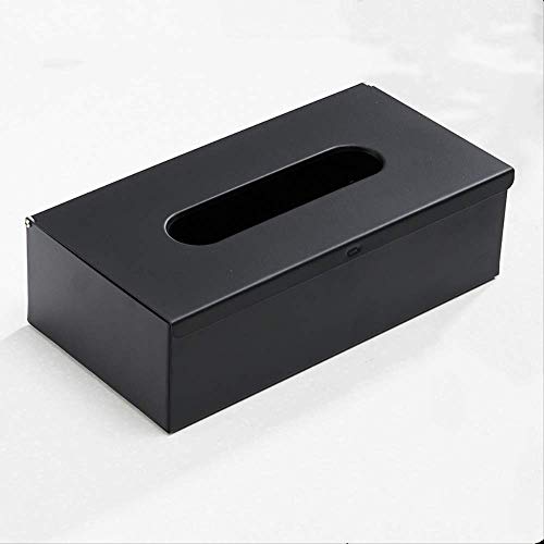 KWOSJYAL 304 Stainless Rechteckige Schwarz Taschentuchbox Wand Desktop Toilettenpapierhalter 25x13x7 cm von KWOSJYAL