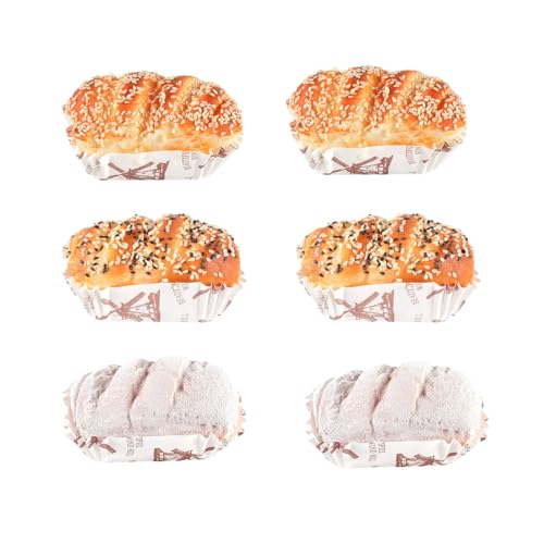 6 Stück Gefälschte Cupcake-Modelle, Künstliche Cupcakes für die Präsentation, Künstliche Kuchen, Simulation von Muffin-Brot-Desserts für Präsentations-Requisiten, Zuhause, Küche,(#1) von KWQBHW