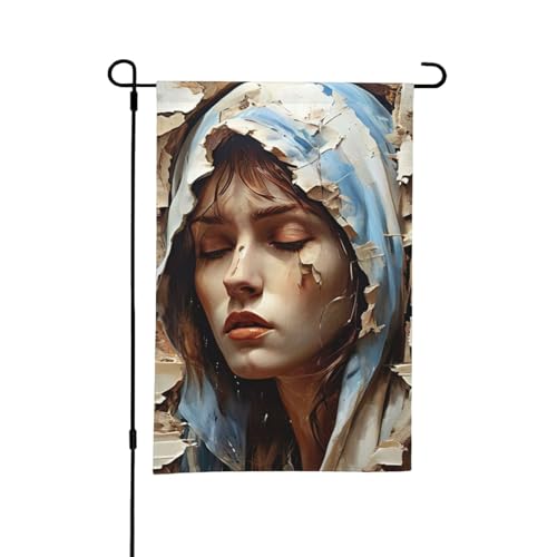 Abstraktes weibliches Wandbild-Poster, Stil C, doppelseitige Gartenflagge, 30,5 x 45,7 cm, Hof-Außendekoration von KWQDOZF