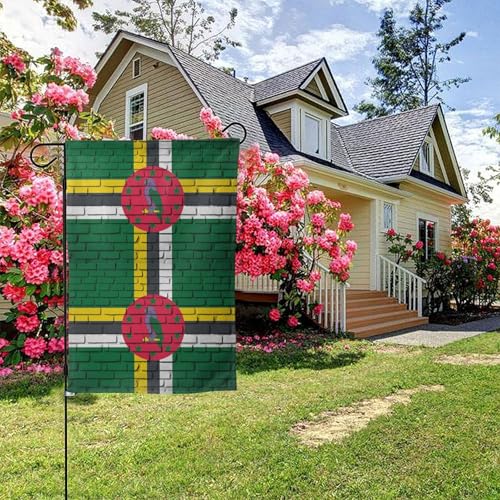 Amerika Dominikanische Flagge an der Wand, doppelseitige Gartenflagge, 28 x 40 Zoll, Hof-Außendekoration Amerika Dominikanische Flagge an der Wand, doppelseitige Gartenflagge, 28 x 40 Zoll, Hof-Außendekoration von KWQDOZF