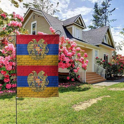 Armenische Amerika-Flagge an der Wand, doppelseitige Gartenflagge, 28 x 40 Zoll, Hof-Außendekoration Armenische Amerika-Flagge an der Wand, doppelseitige Gartenflagge, 28 x 40 Zoll, Hof-Außendekoration von KWQDOZF