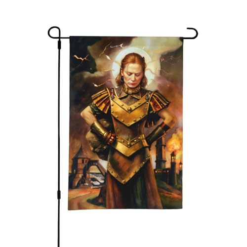 Armor Lady Poster doppelseitige Gartenflagge, 12 x 18 Zoll Hof-Außendekoration von KWQDOZF