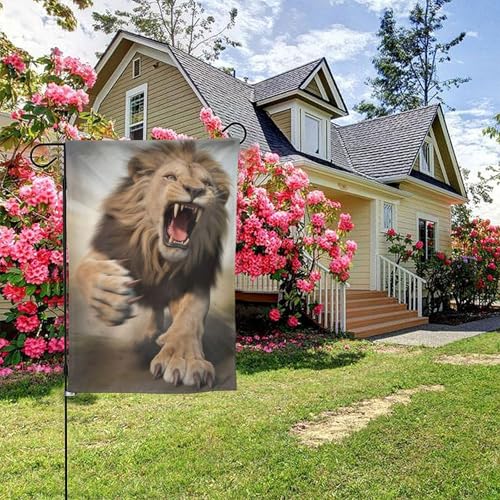 Beast Lion Poster Style A Doppelseitige Gartenflagge, 28 x 40 Zoll, Hof-Außendekoration Beast Lion Poster Style A Doppelseitige Gartenflagge, 28 x 40 Zoll, Hof-Außendekoration von KWQDOZF