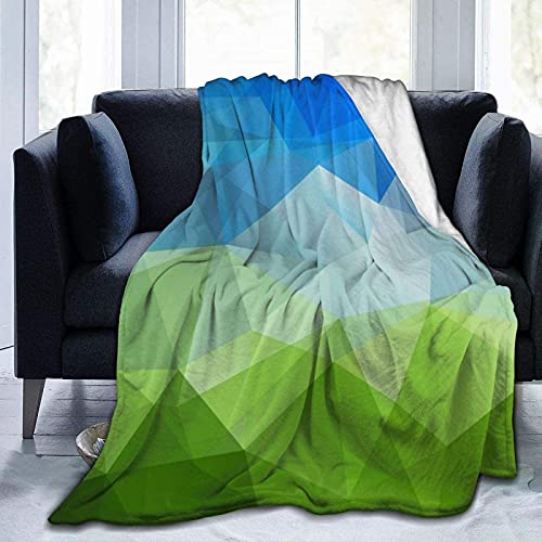 Blaue und grüne Karierte Mikrovilli-Decke Blauer und gelber Frosch-Aufdruck superweiche leichte warme Mikrofaser-Decke Bett Sofa Wohnzimmer Vier Jahreszeiten von KWQDOZF