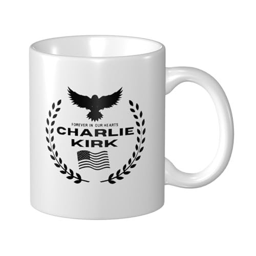 Charlie Kirk In Our Hearts Weiße Kaffeetasse Keramiktasse von KWQDOZF