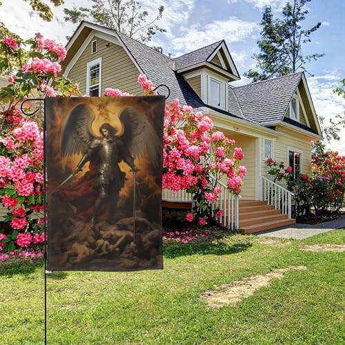 Erzengel Michael Poster, doppelseitige Gartenflagge, 28 x 40 Zoll, Hof-Außendekoration von KWQDOZF