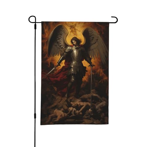 Erzengel Michael Poster, doppelseitige Gartenflagge, 30,5 x 45,7 cm, Hof-Außendekoration von KWQDOZF