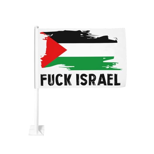 Fuck Israel Free Palestine Save Gaza Autoflagge 12"X18" Zoll Flaggen Doppelseitiges Auto Fahrzeug Banner für Boot, Motorrad Fuck Israel Free Palestine Save Gaza Autoflagge 12"X18" Zoll Flaggen Doppelseitiges Auto Fahrzeug Banner für Boot, Motorrad von KWQDOZF