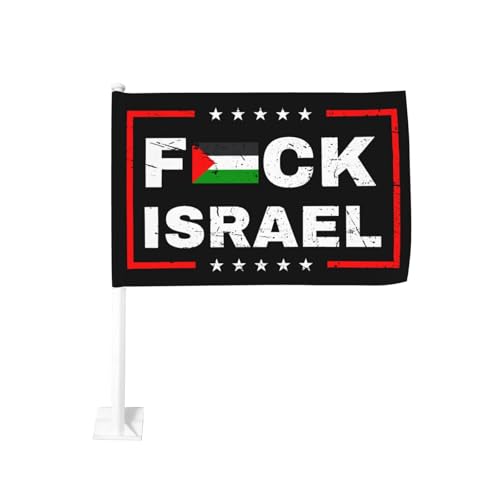 Fuck Israel Free Palestine Save Gaza Autoflagge 12"X18" Zoll Flaggen Doppelseitiges Auto Fahrzeug Banner für Boot, Motorrad Fuck Israel Free Palestine Save Gaza Autoflagge 12"X18" Zoll Flaggen Doppelseitiges Auto Fahrzeug Banner für Boot, Motorrad von KWQDOZF