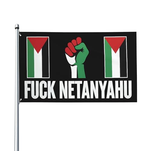 Fuck Netanyahu FlagIsrael Free Palestine Gartenflaggen für draußen, 4 x 6 Yard-Schilder Fuck Netanyahu FlagIsrael Free Palestine Gartenflaggen für draußen, 4 x 6 Yard-Schilder von KWQDOZF