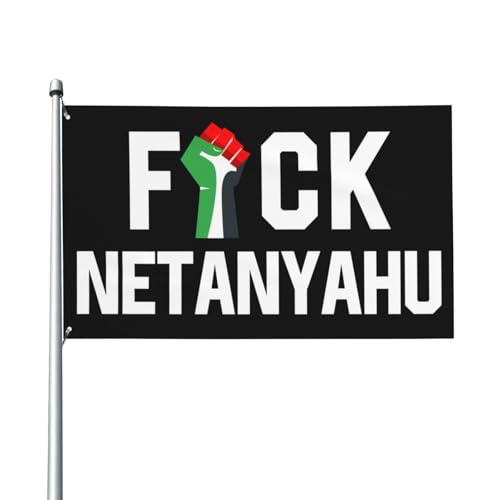 Fuck Netanyahu Flaggenschild, 2 x 3, Israel-Flagge, Banner, Free Palestine-Schild, Wandteppich für Hofzimmer-Dekoration, kein Fahnenmast Fuck Netanyahu Flaggenschild, 2 x 3, Israel-Flagge, Banner, Free Palestine-Schild, Wandteppich für Hofzimmer-Dekoration, kein Fahnenmast von KWQDOZF