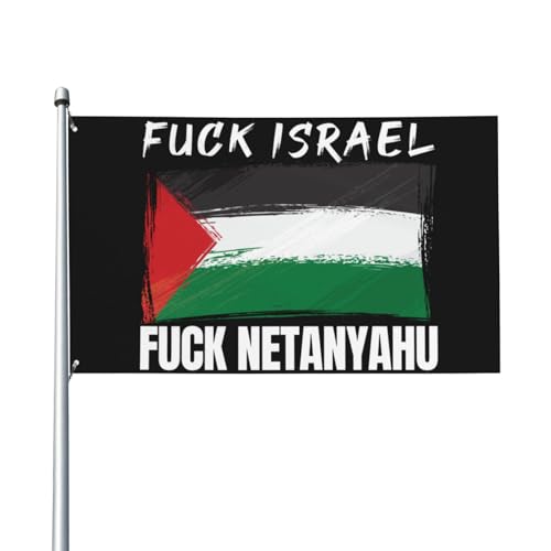 Fuck Netanyahu Flaggenschild, 3 x 5, Israel-Flagge, Banner, Free Palestine-Schild, Wandteppich für Hofzimmer-Dekoration, kein Fahnenmast Fuck Netanyahu Flaggenschild, 3 x 5, Israel-Flagge, Banner, Free Palestine-Schild, Wandteppich für Hofzimmer-Dekoration, kein Fahnenmast von KWQDOZF