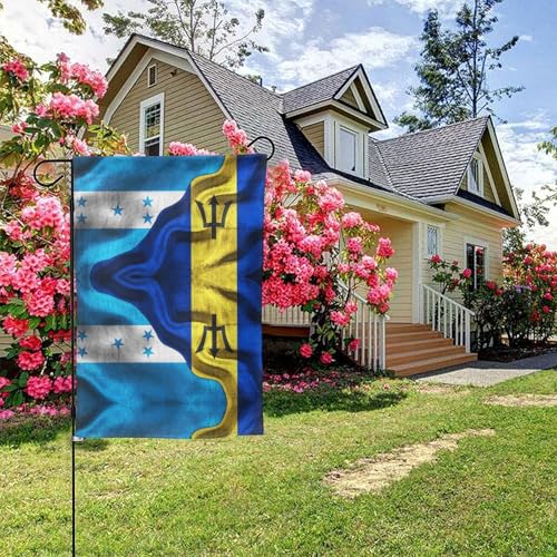 Honduraner Honduras Flagge Barbados Barbados Flagge doppelseitig 28x40 Zoll Hof Außendekoration von KWQDOZF