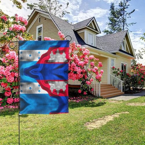 Honduraner Honduras Flagge Kambodschanische Flagge Doppelseitig 28x40 Zoll Hof Außendekoration von KWQDOZF