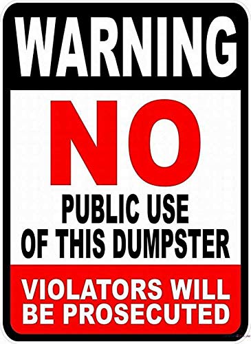 KWQDOZF Anzeige Warnschild Keine öffentliche Nutzung von Müllcontainern Wandkunst für den Innen- und Außenbereich 8x12 Zoll Neues Aluminium-Metallblechschild KWQDOZF Anzeige Warnschild Keine öffentliche Nutzung von Müllcontainern Wandkunst für den Innen- und Außenbereich 8x12 Zoll Neues Aluminium-Metallblechschild von KWQDOZF