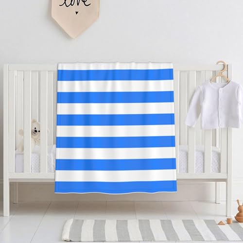 KWQDOZF Blaue weiße Linien Kinderdecken Steppdecke Bettüberwürfe Junge 30x40 Zoll von KWQDOZF