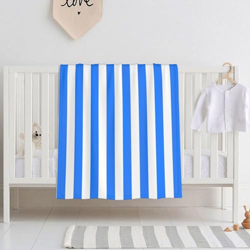 KWQDOZF Blaue weiße Linien Kinderdecken Steppdecke Bettüberwürfe Junge 30x40 Zoll von KWQDOZF