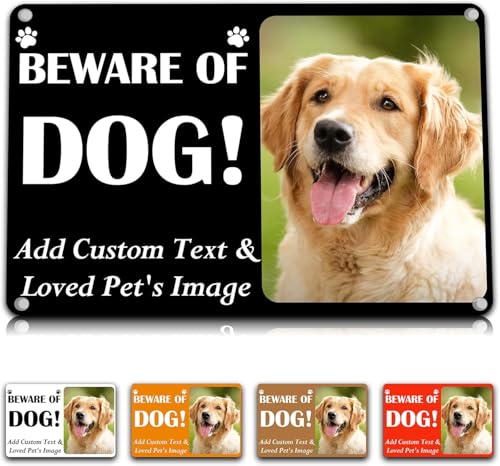 KWQDOZF Hunde-Warnschild für den Außenbereich, für die Wand, personalisierbar mit Text und Bild, individueller Fotostil, 30,5 x 20,3 cm KWQDOZF Hunde-Warnschild für den Außenbereich, für die Wand, personalisierbar mit Text und Bild, individueller Fotostil, 30,5 x 20,3 cm von KWQDOZF