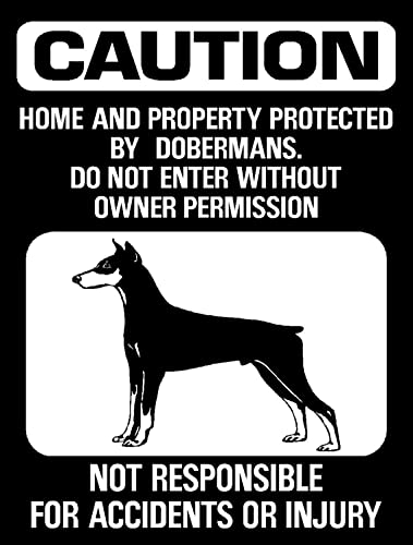 KWQDOZF Metallschild „Caution Property Protected by Doberman Pinscher DoEnter, Warnschild, 20,3 x 30,5 cm, Retro-Metallic-Zinn, Wandhalterung KWQDOZF Metallschild „Caution Property Protected by Doberman Pinscher DoEnter, Warnschild, 20,3 x 30,5 cm, Retro-Metallic-Zinn, Wandhalterung von KWQDOZF