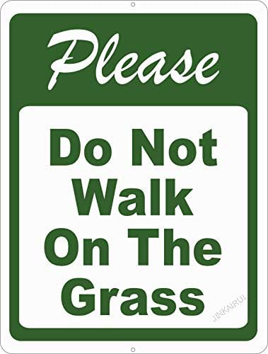 KWQDOZF Metallschild „Please DoWalk On Grass, kein Gehen auf Rasen, Rasenflächen, Hof, 20,3 x 30,5 cm von KWQDOZF