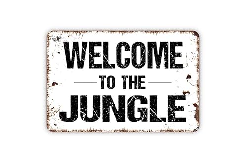 KWQDOZF Metallschild „Welcome To The Jungle, Wandkunst für den Innen- und Außenbereich, 20,3 x 30,5 cm von KWQDOZF