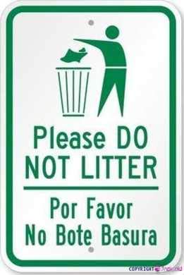 KWQDOZF Straßenschild Warnschild Metalldose Bitte Müll entfernen Por Favor No Bote Basura Zimmer 8x12 Zoll Dekor Aluminium Wand Büro Schilder für Außen- und Innenschild von KWQDOZF