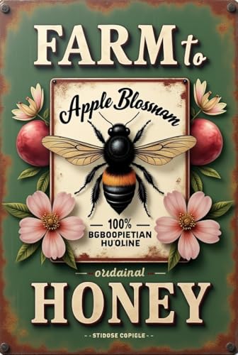 KWQDOZF Vintage-Metall-Blechschild „Honigbiene mit gestuftem Tablett: Regal-Sitter | Bienen-Dekor, Holz-Retro-Poster | 20,3 x 30,5 cm KWQDOZF Vintage-Metall-Blechschild „Honigbiene mit gestuftem Tablett: Regal-Sitter | Bienen-Dekor, Holz-Retro-Poster | 20,3 x 30,5 cm von KWQDOZF