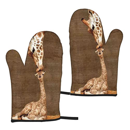 Mikrowellenhandschuhe 2er Set Giraffe Ofenhandschuhe und Topflappen zum Grillen Kochen Backen Grillen Mikrowelle Frühling Sommer Mikrowellenhandschuhe 2er Set Giraffe Ofenhandschuhe und Topflappen zum Grillen Kochen Backen Grillen Mikrowelle Frühling Sommer von KWQDOZF